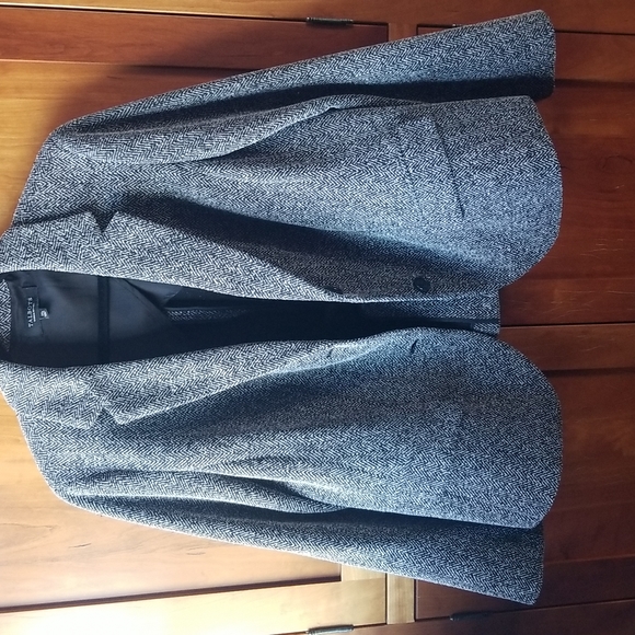 Talbots NWOT B/W herringbone blazer in lovely soft poly/rayon soft fabric, 1xp - Picture 9 of 9